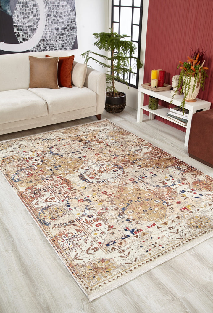 machine-washable-area-rug-Tribal-Ethnic-Collection-Cream-Beige-JR1667