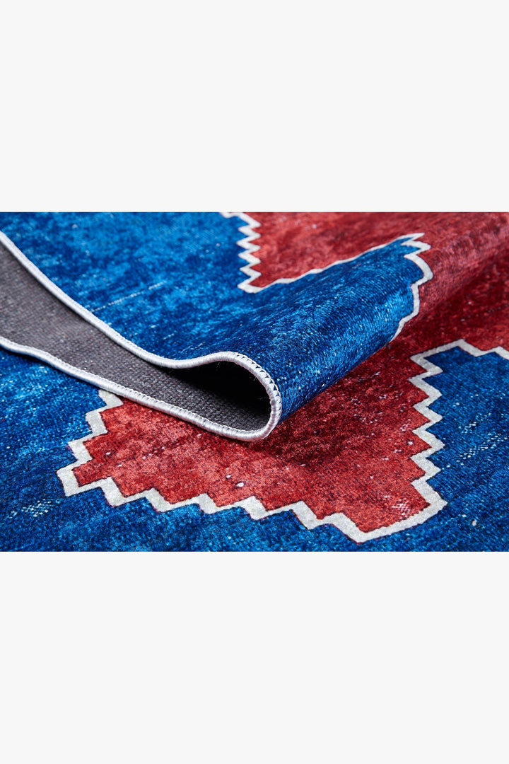 machine-washable-area-rug-Tribal-Ethnic-Collection-Blue-Red-JR1678