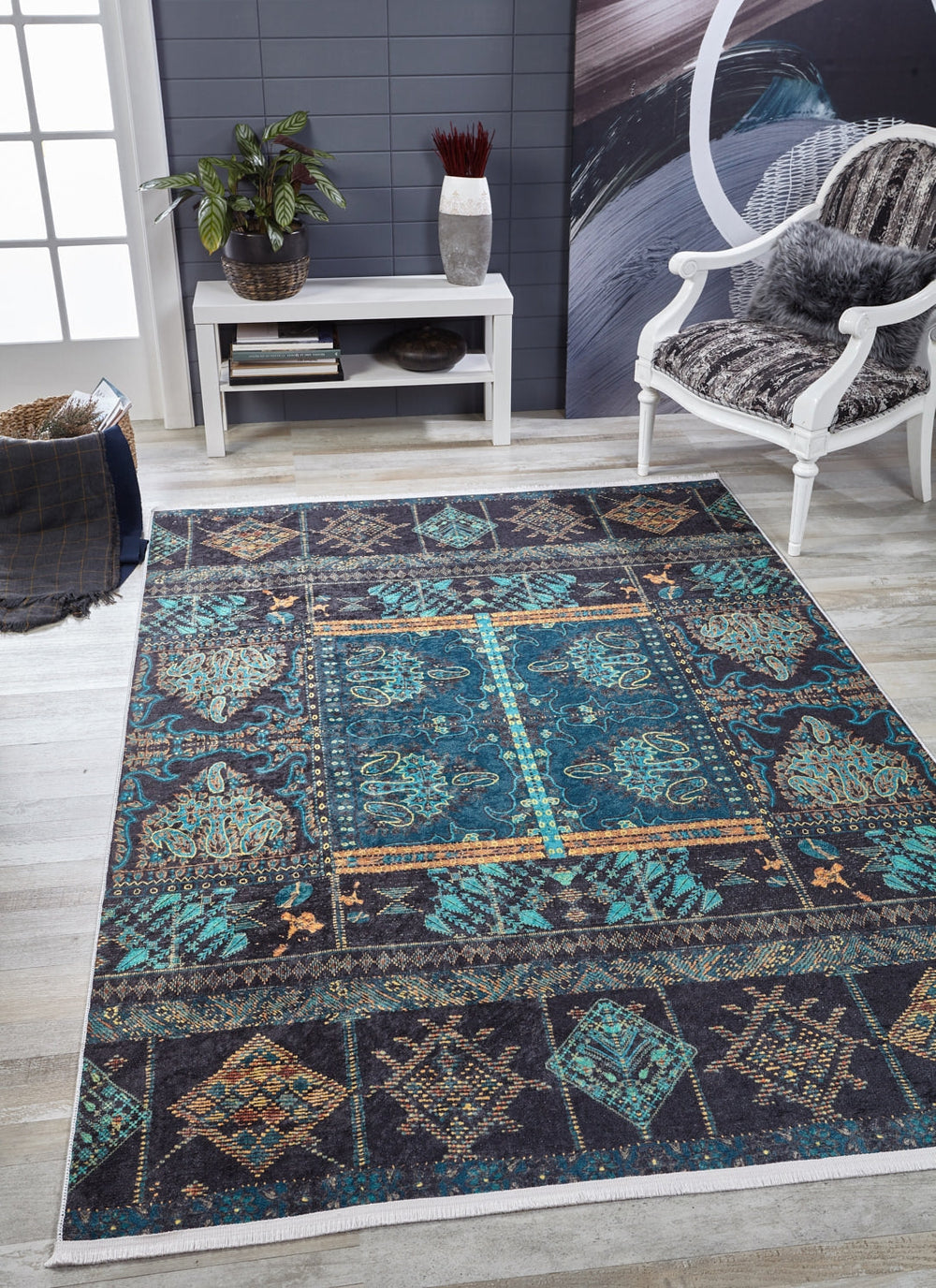 machine-washable-area-rug-Oriantel-Collection-Green-JR1862