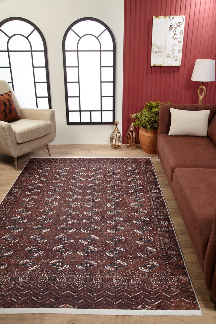 machine-washable-area-rug-Tribal-Ethnic-Collection-Bronze-Brown-JR1942