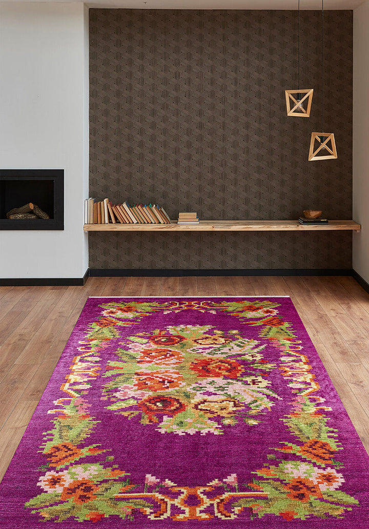 machine-washable-area-rug-Floral-Collection-Pink-Purple-JR321