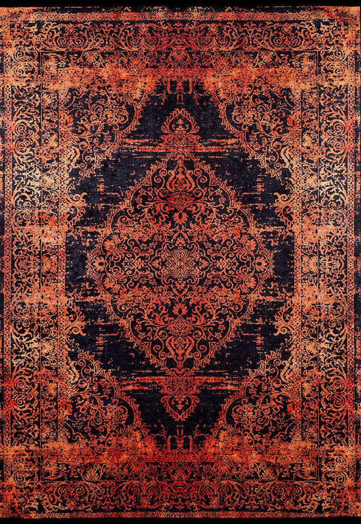 machine-washable-area-rug-Medallion-Collection-Orange-JR1490