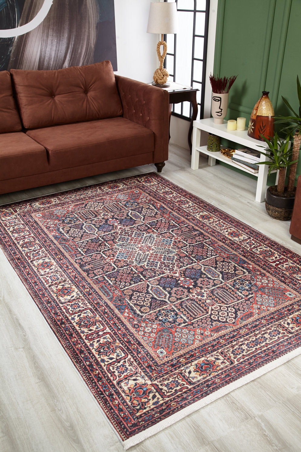 machine-washable-area-rug-Traditional-Collection-Bronze-Brown-Red-JR1759