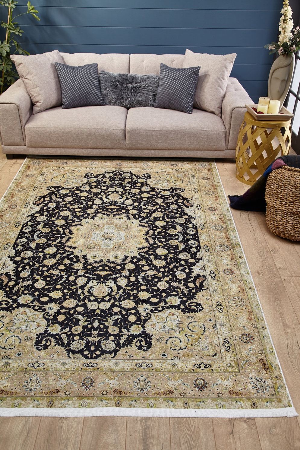 machine-washable-area-rug-Medallion-Persian-Collection-Yellow-Gold-JR1928