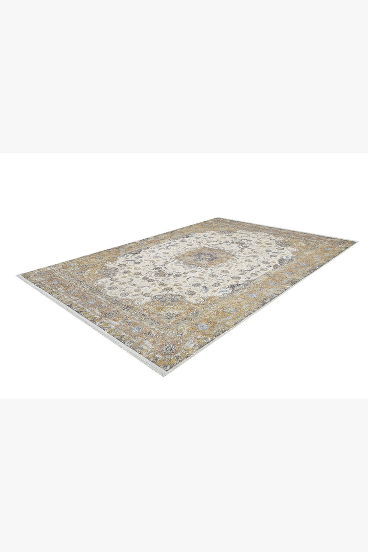 machine-washable-area-rug-Medallion-Persian-Collection-Yellow-Gold-Cream-Beige-JR1930