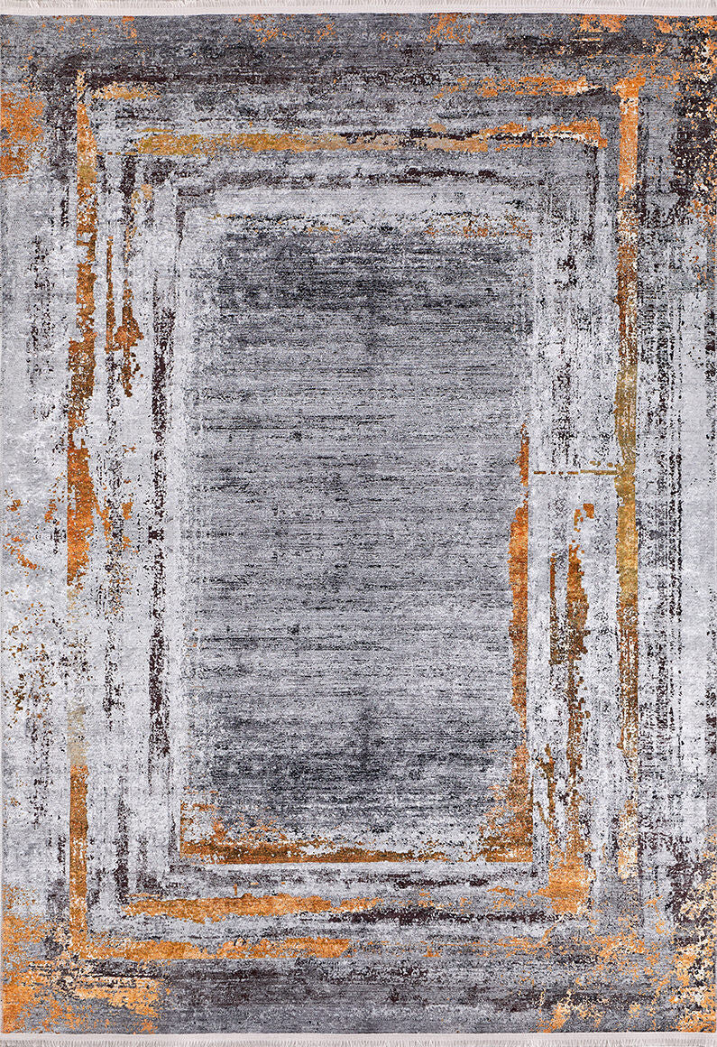 machine-washable-area-rug-Bordered-Modern-Collection-Gray-Anthracite-Orange-JR1198