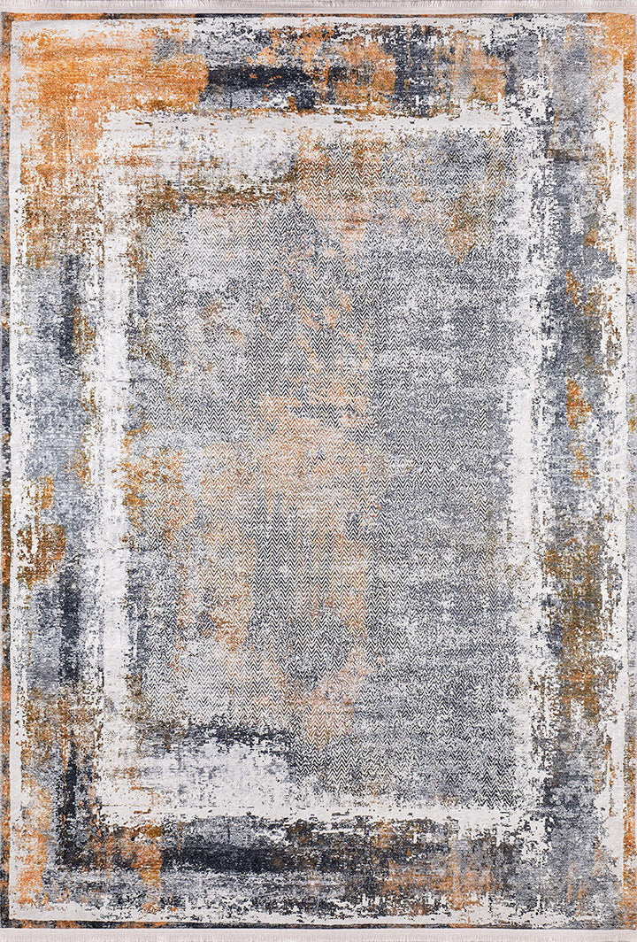 machine-washable-area-rug-Bordered-Modern-Collection-Gray-Anthracite-Orange-JR1227