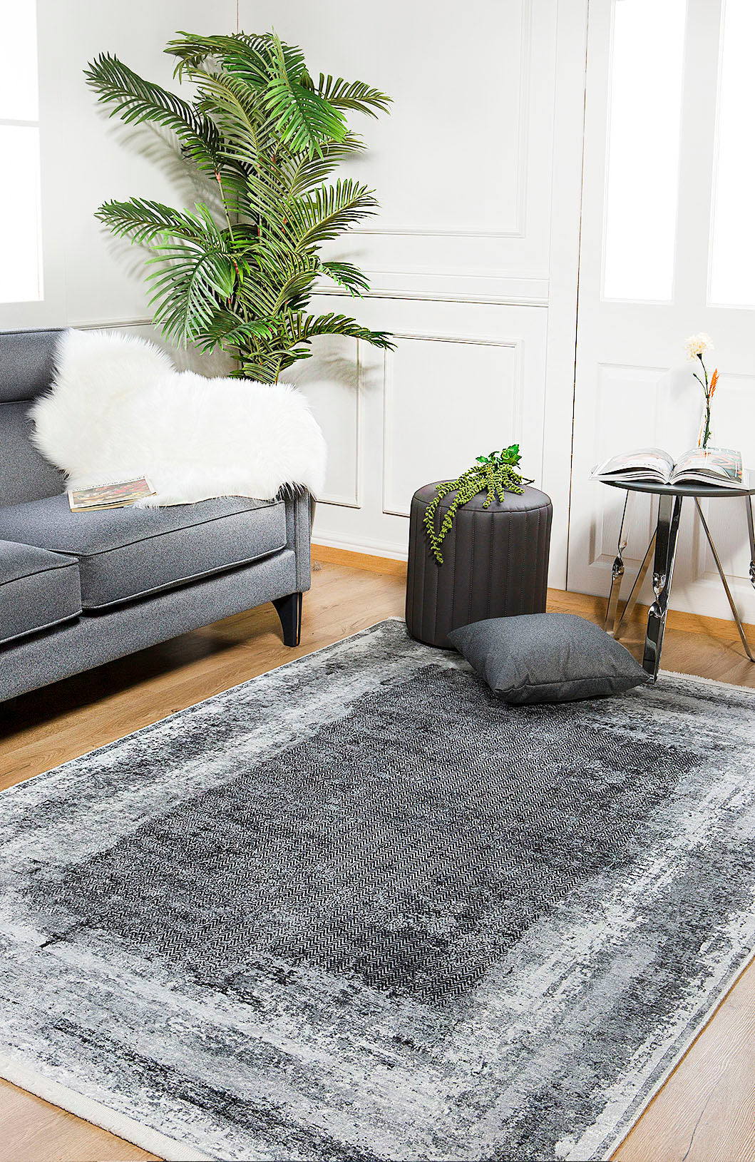 machine-washable-area-rug-Bordered-Modern-Collection-Gray-Anthracite-JR1355