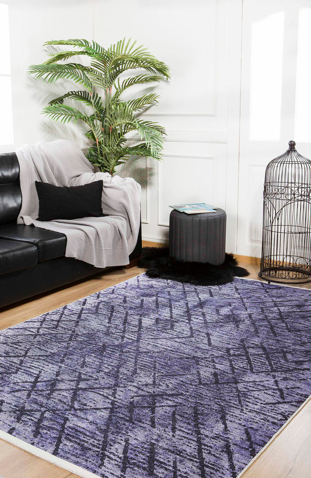 machine-washable-area-rug-Trellis-Lattice-Modern-Collection-Purple-JR1418