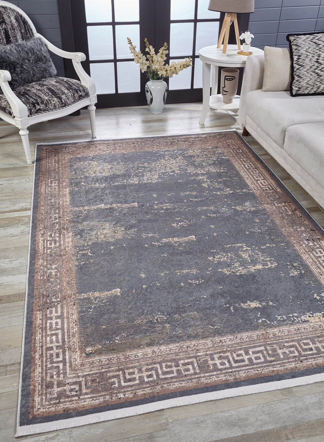 machine-washable-area-rug-Bordered-Modern-Collection-Bronze-Brown-Gray-Anthracite-JR1769