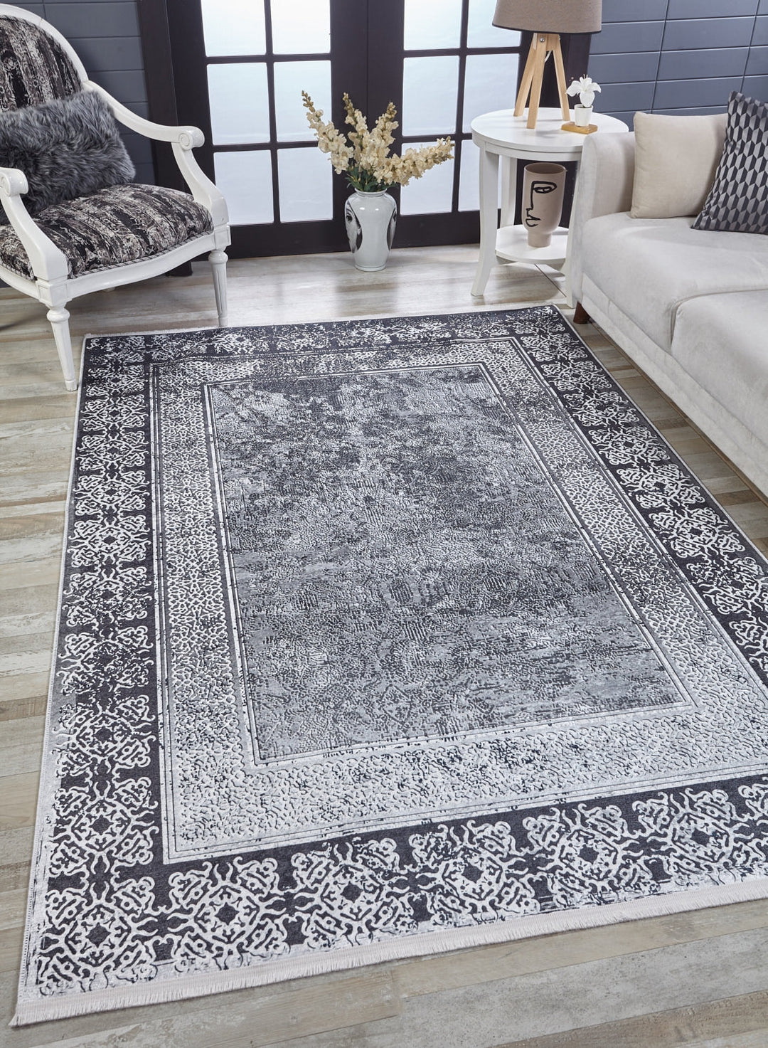 machine-washable-area-rug-Bordered-Modern-Collection-Gray-Anthracite-JR1797