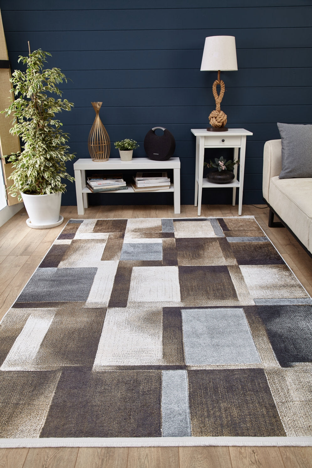 machine-washable-area-rug-Plaid-Modern-Collection-Bronze-Brown-JR1580