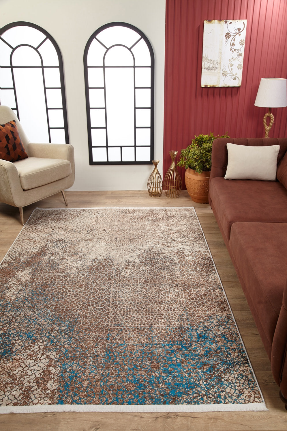 machine-washable-area-rug-Damask-Modern-Collection-Bronze-Brown-JR1698