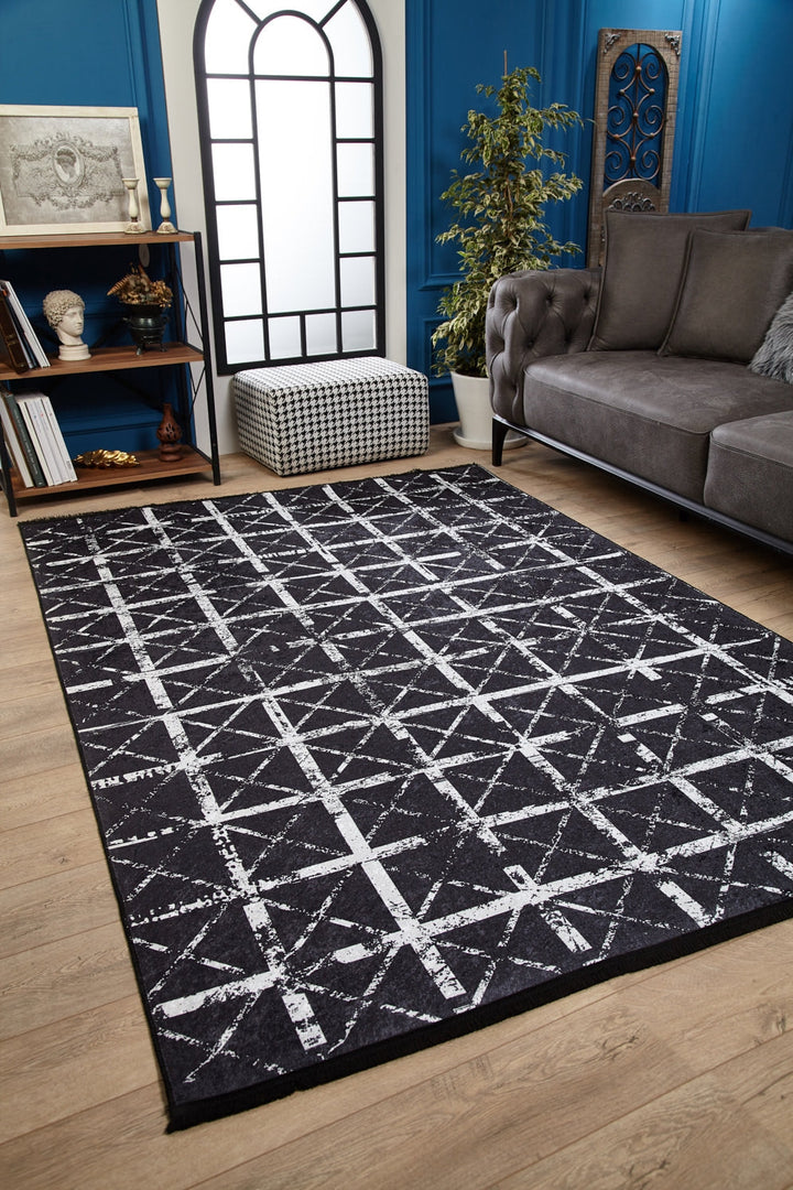 machine-washable-area-rug-Plaid-Modern-Collection-Black-JR1806