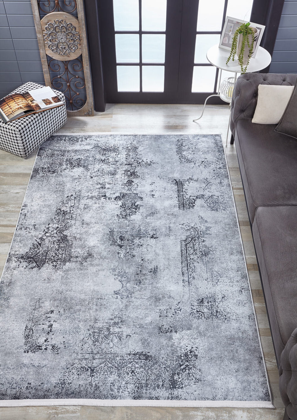 machine-washable-area-rug-Erased-Medallion-Modern-Collection-Gray-Anthracite-JR1829