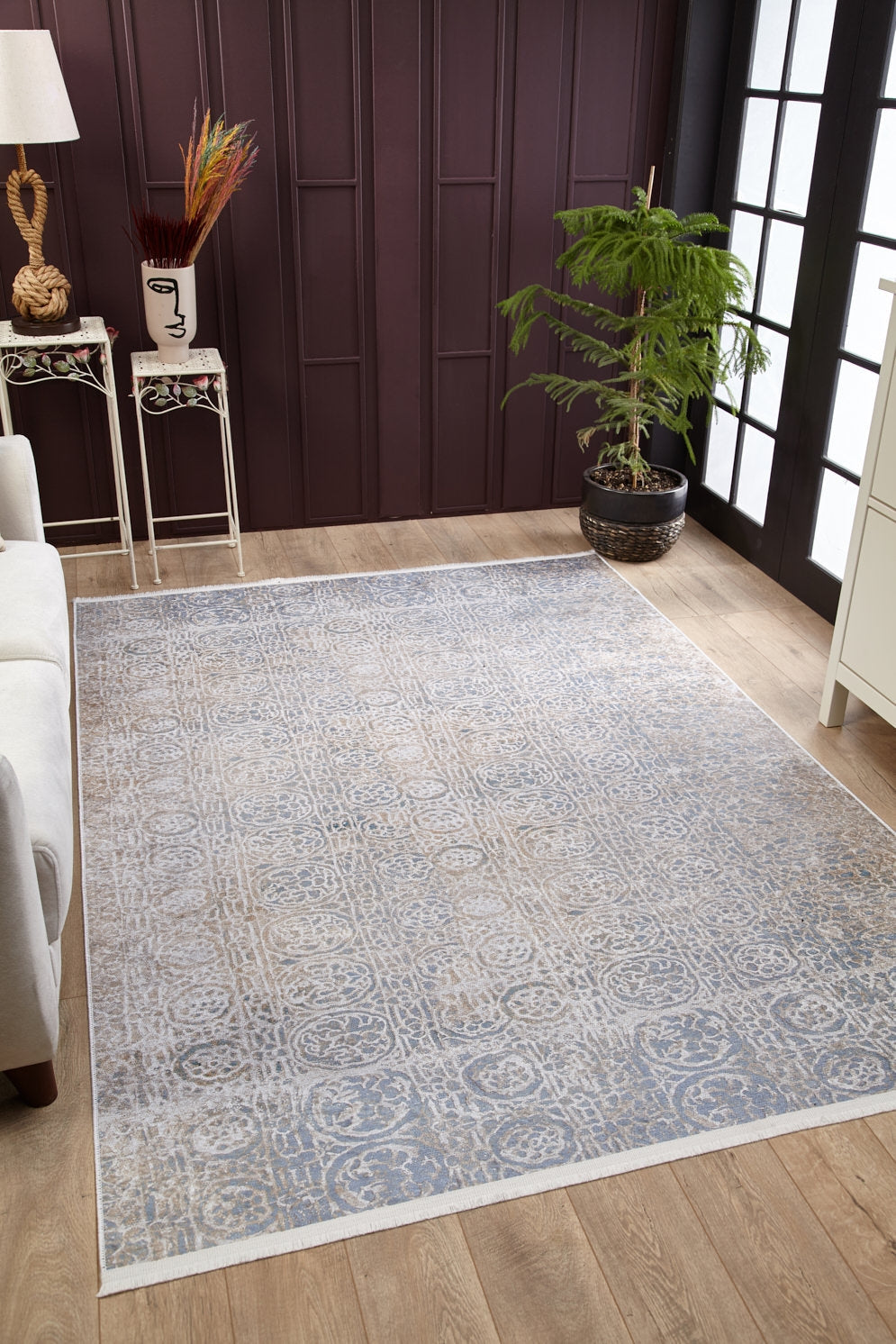 machine-washable-area-rug-Damask-Modern-Collection-Blue-Cream-Beige-JR1873