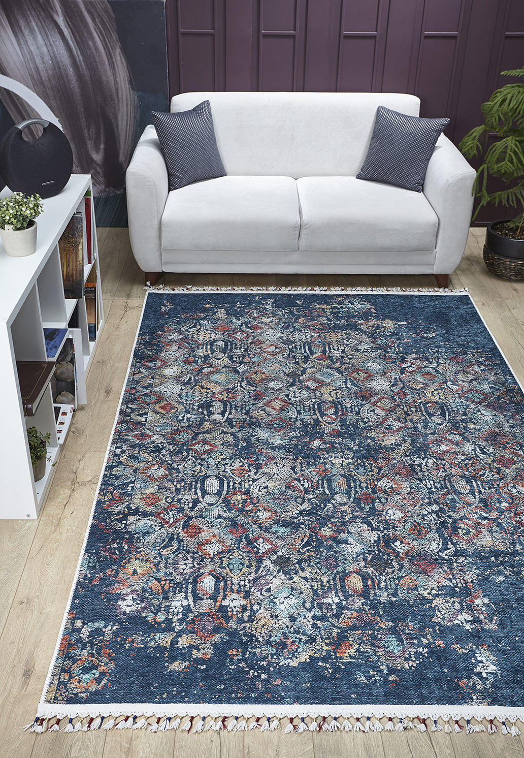 machine-washable-area-rug-Braided-Tassel-Collection-Blue-JR5005