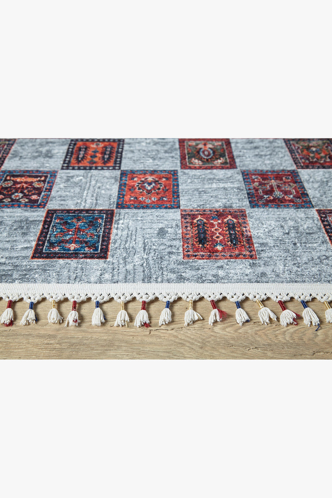 machine-washable-area-rug-Braided-Tassel-Collection-Gray-Anthracite-Red-JR5024