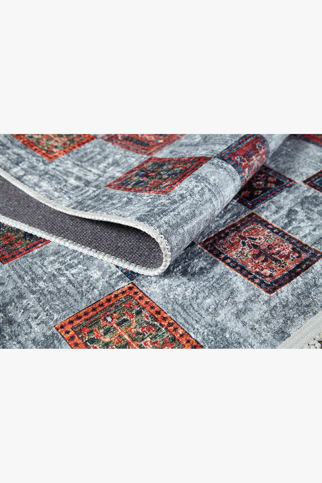 machine-washable-area-rug-Braided-Tassel-Collection-Gray-Anthracite-Red-JR5024