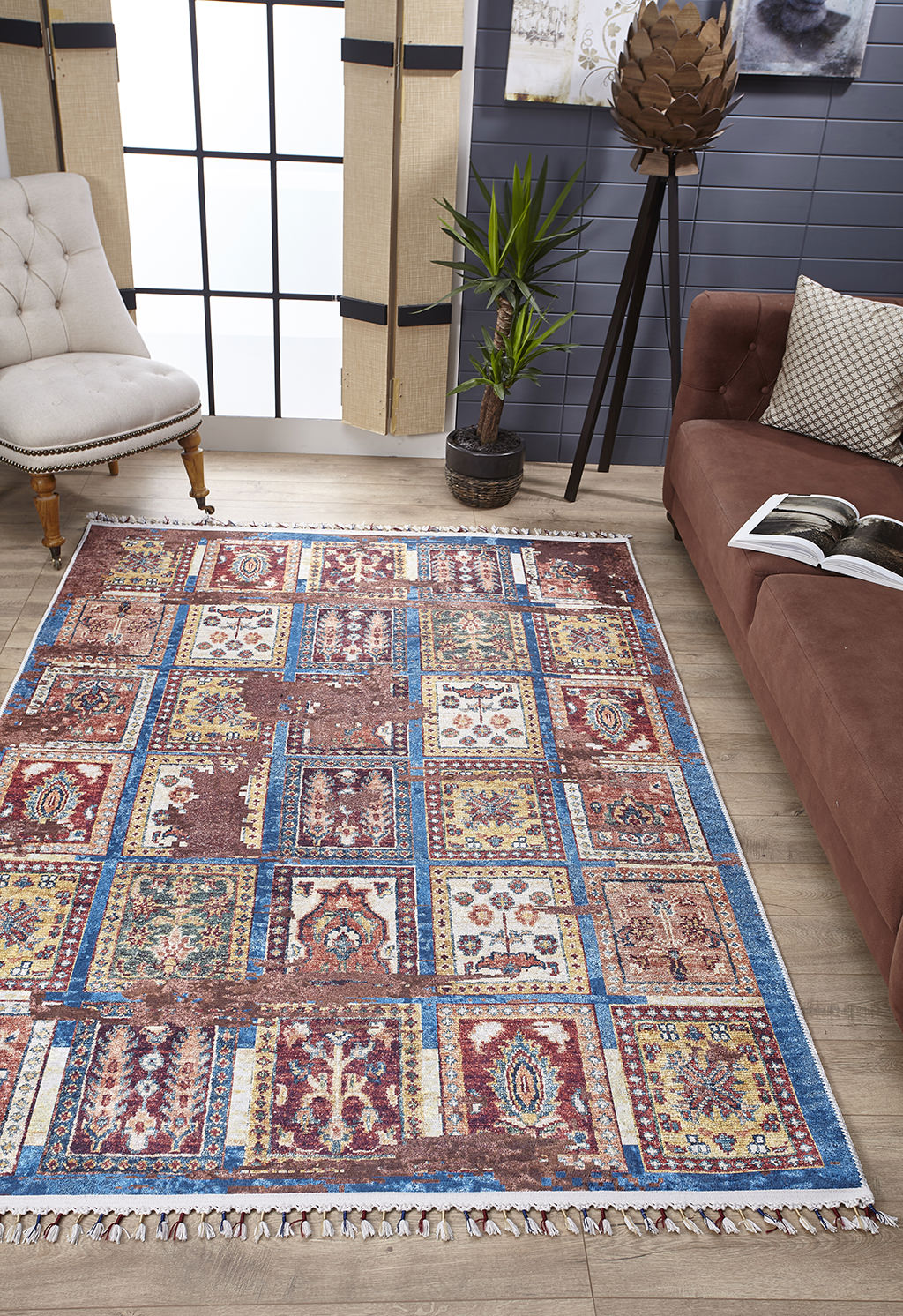 machine-washable-area-rug-Braided-Tassel-Collection-Blue-JR5029