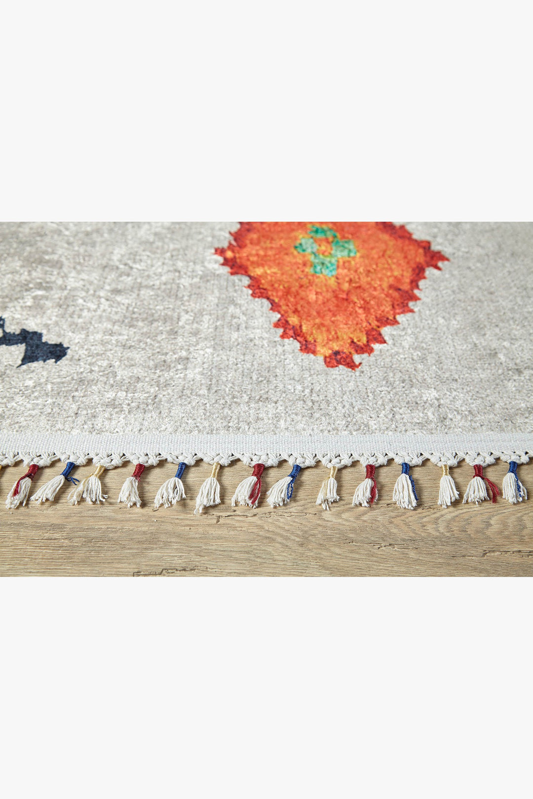 machine-washable-area-rug-Braided-Tassel-Collection-Orange-Cream-Beige-JR5048