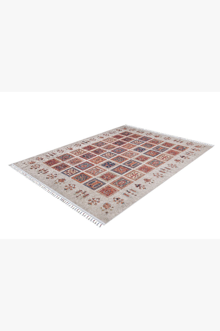 machine-washable-area-rug-Braided-Tassel-Collection-Red-Cream-Beige-JR5062