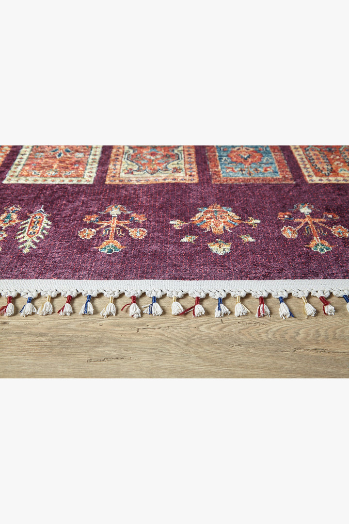 machine-washable-area-rug-Braided-Tassel-Collection-Red-Purple-JR5065