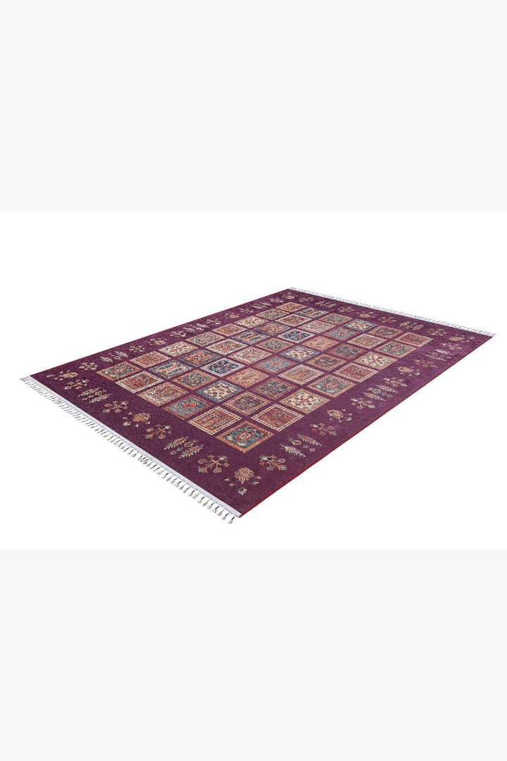 machine-washable-area-rug-Braided-Tassel-Collection-Red-Purple-JR5065