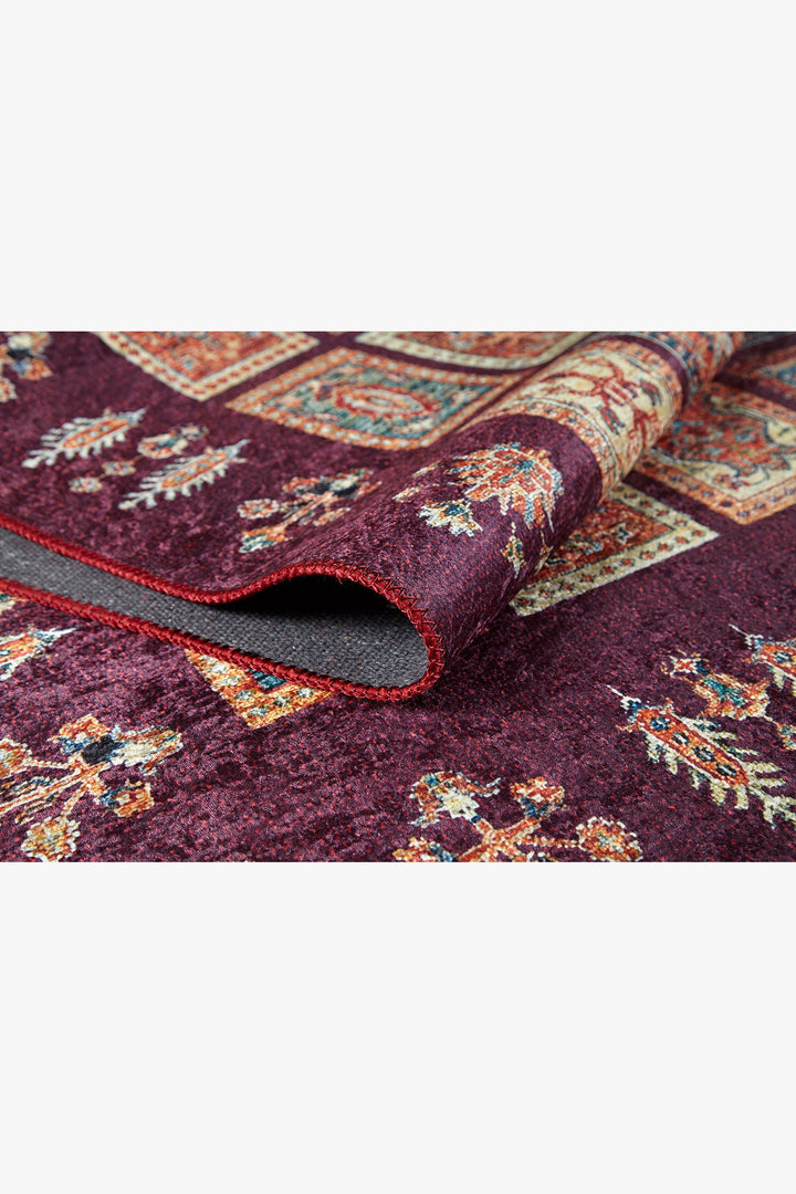 machine-washable-area-rug-Braided-Tassel-Collection-Red-Purple-JR5065