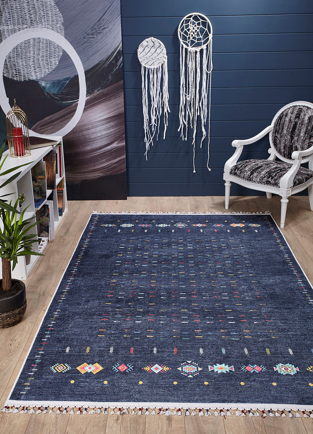 machine-washable-area-rug-Braided-Tassel-Collection-Blue-JR5101