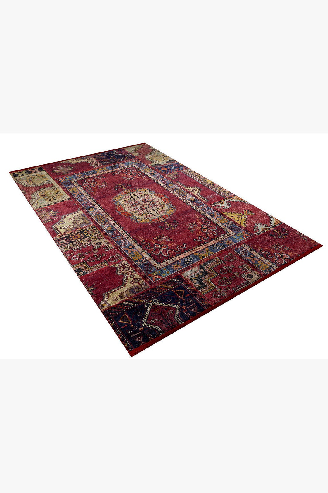 machine-washable-area-rug-Patchwork-Collection-Red-JR313