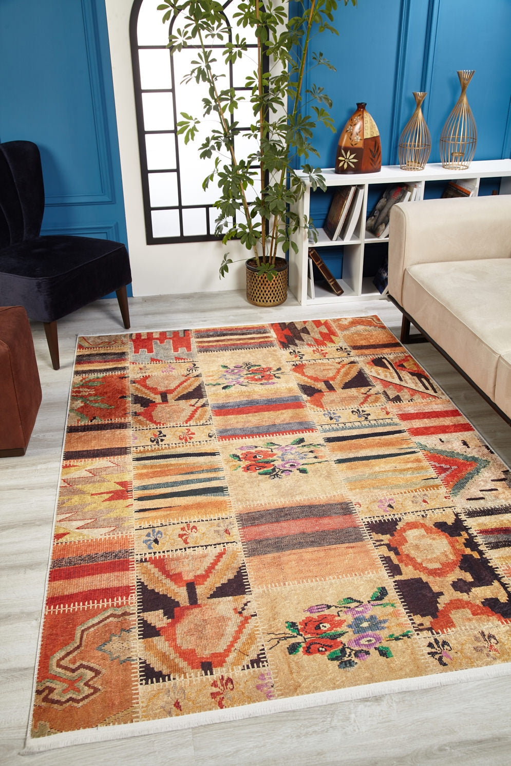 machine-washable-area-rug-Patchwork-Collection-Multicolor-JR1954