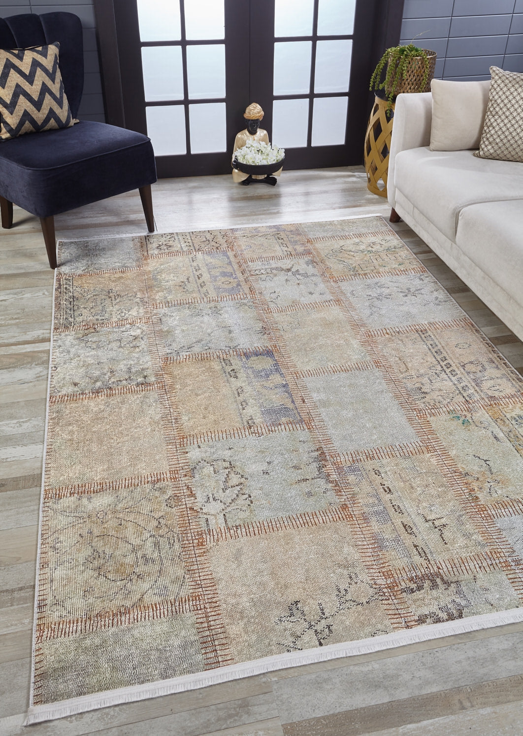 machine-washable-area-rug-Patchwork-Collection-Cream-Beige-JR1957