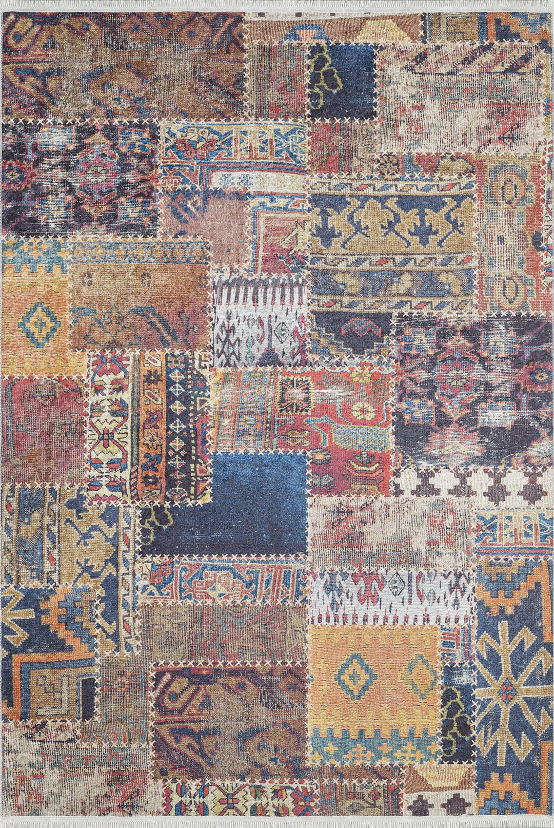 machine-washable-area-rug-Tribal-Ethnic-Patchwork-Collection-Multicolor-JR1964