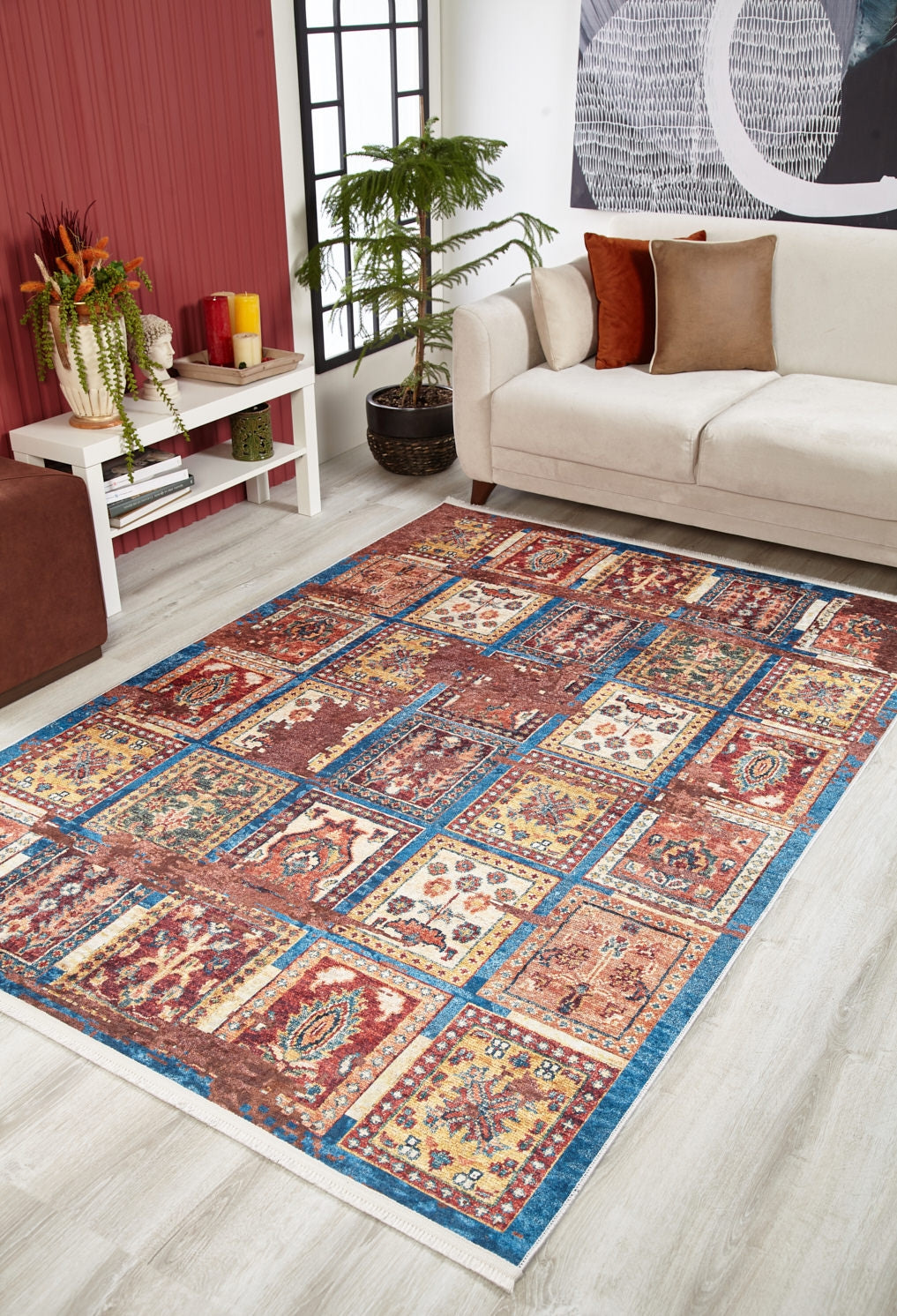 machine-washable-area-rug-Tribal-Ethnic-Collection-Blue-Multicolor-JR1596
