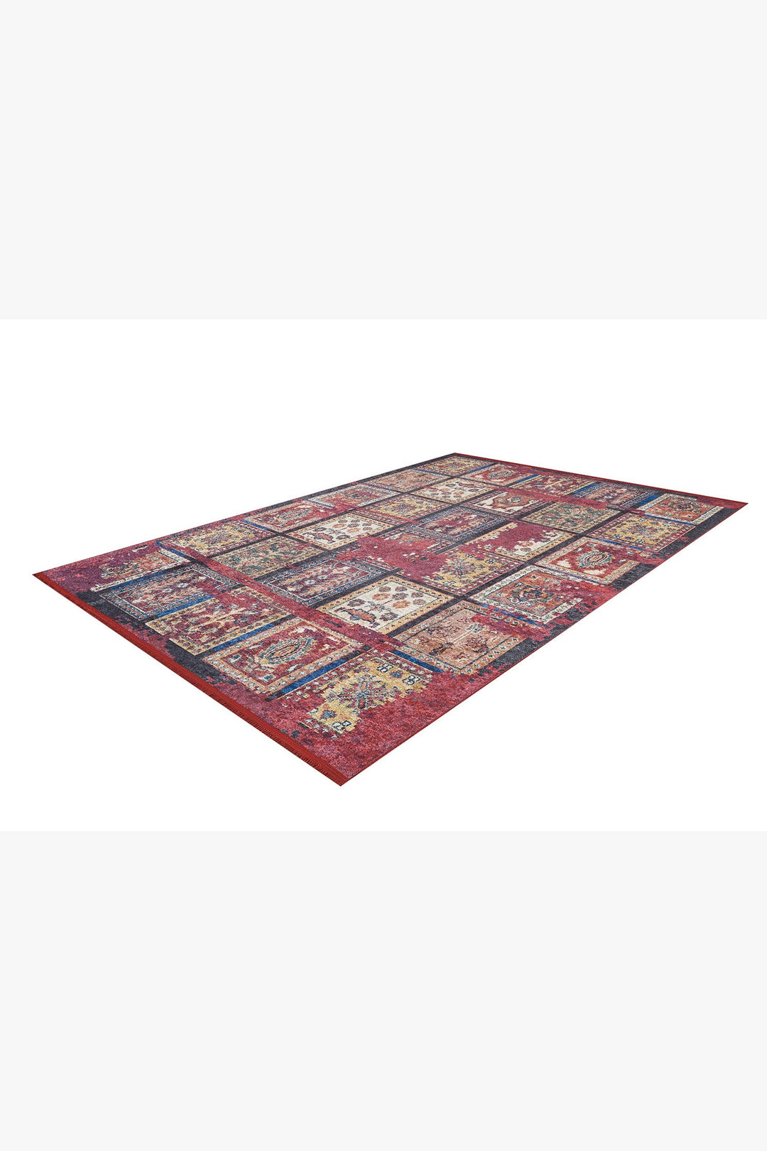 machine-washable-area-rug-Tribal-Ethnic-Collection-Multicolor-Red-JR1597