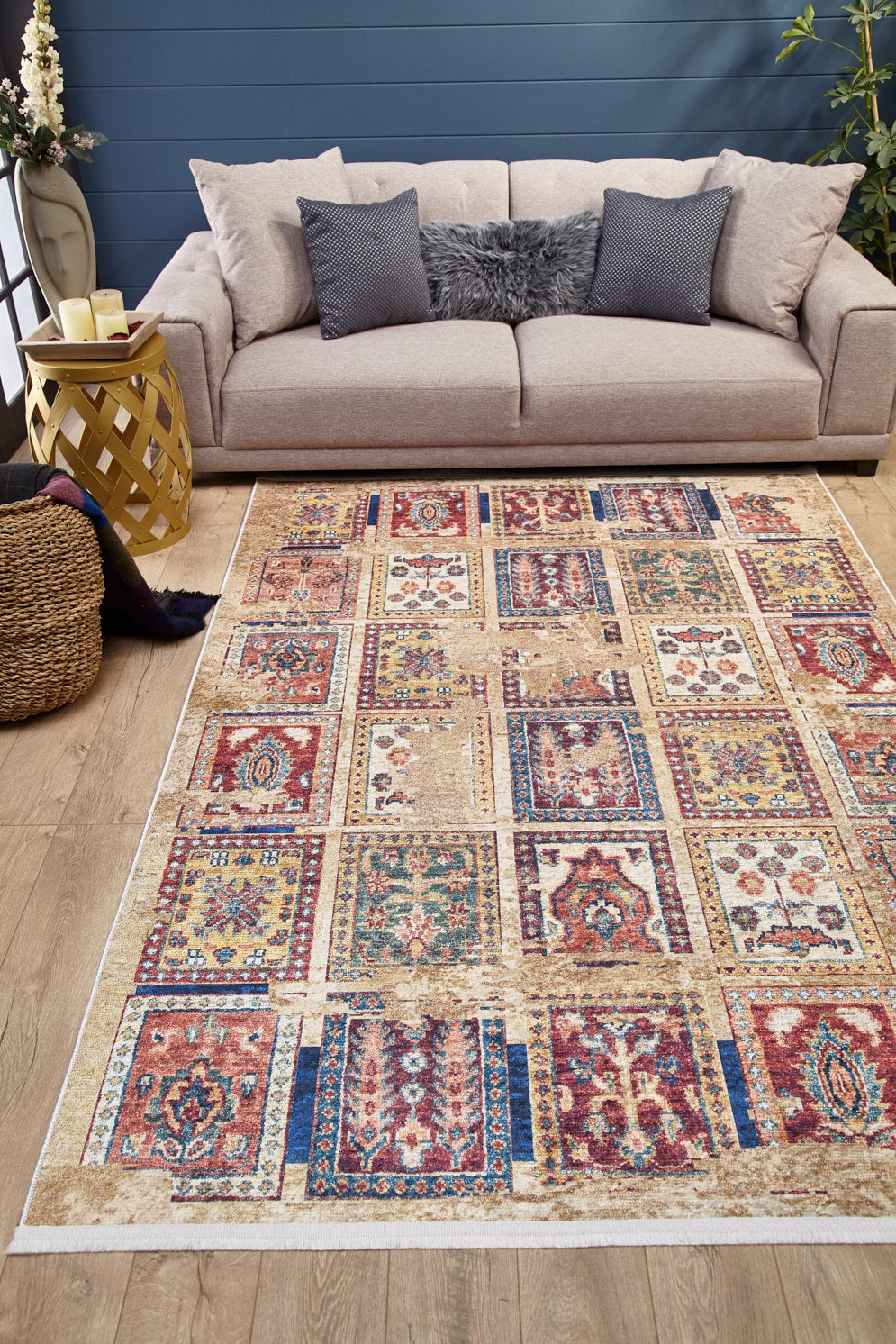 machine-washable-area-rug-Tribal-Ethnic-Collection-Cream-Beige-JR1598