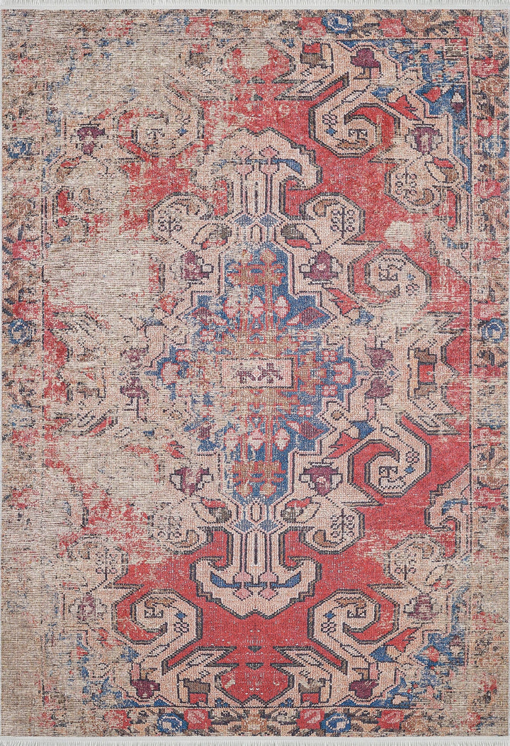 machine-washable-area-rug-Medallion-Vintage-Collection-Red-JR1684