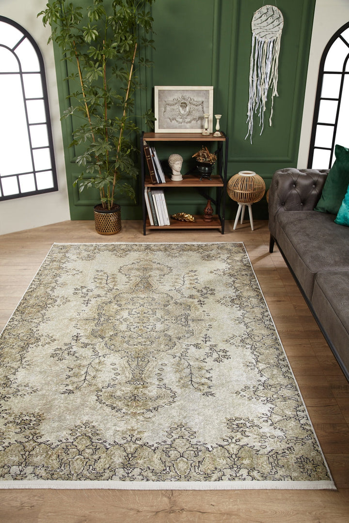 machine-washable-area-rug-Medallion-Vintage-Collection-Green-JR1689