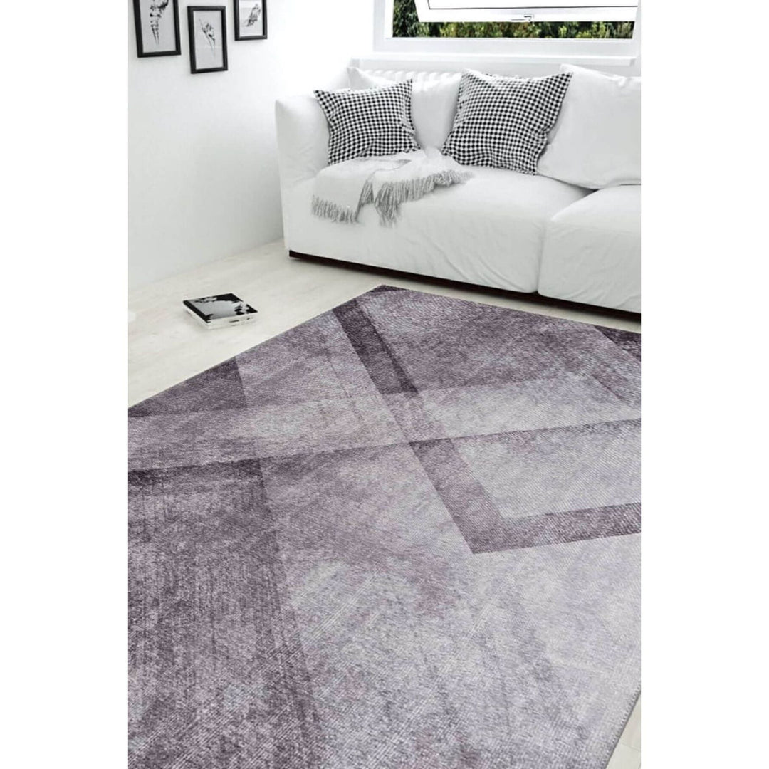 Biarritz Gray Modern Cotton Washable Decorative Carpet