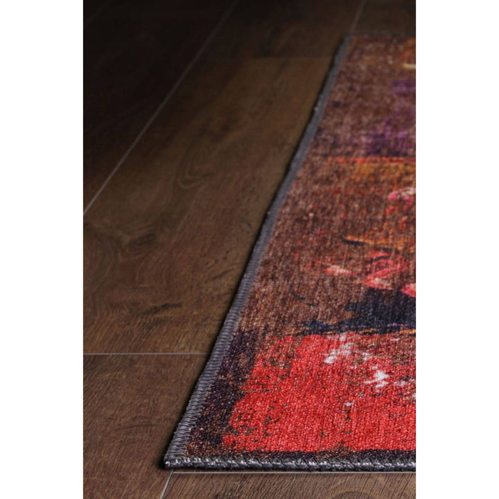Dizier Red Ethnic Cotton Washable Decorative Carpet