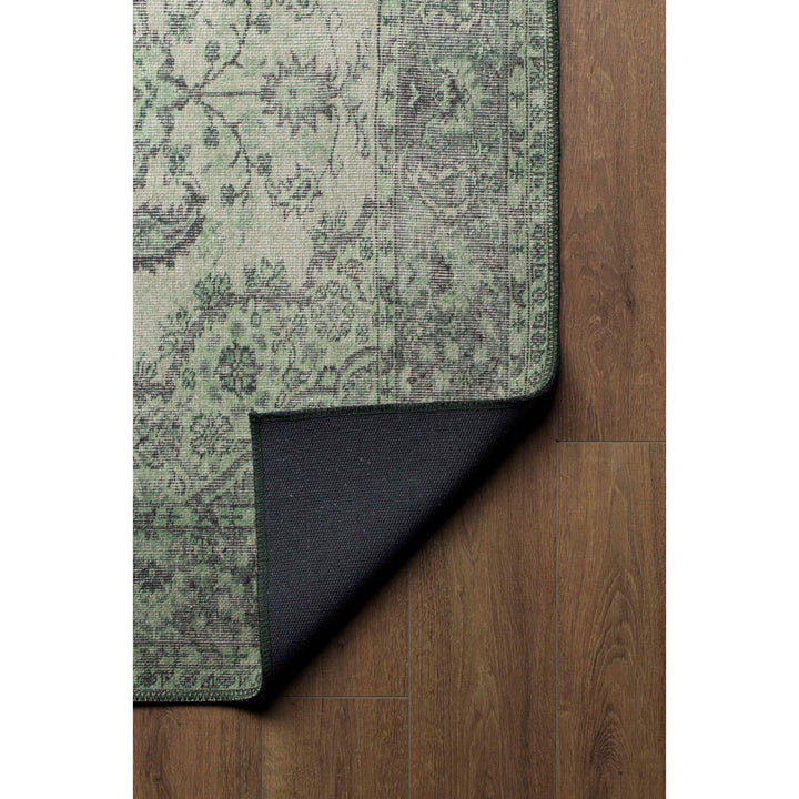Soissons Green Medallion Cotton Washable Decorative Carpet