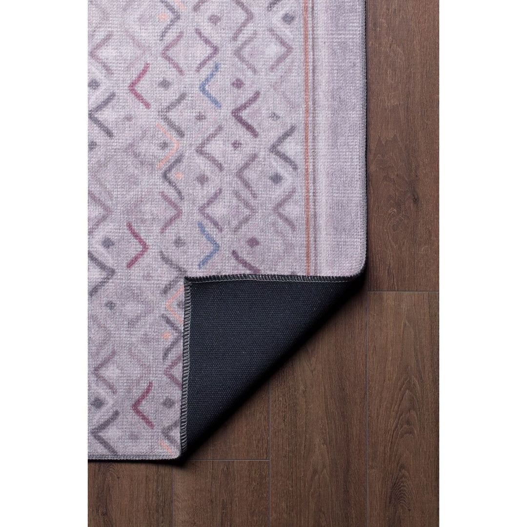 Yerres Gray Geometric Cotton Washable Decorative Carpet