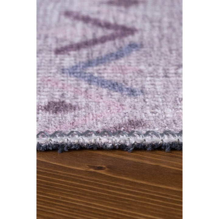 Yerres Gray Geometric Cotton Washable Decorative Carpet